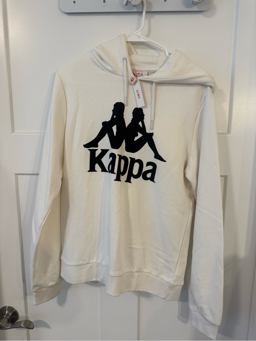 Kappa unisex Cream Hoodie with Black Logo nwt size small